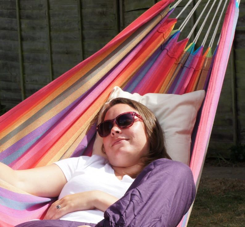 Large Traditional Cotton Brazilian Style Hammock multicolour