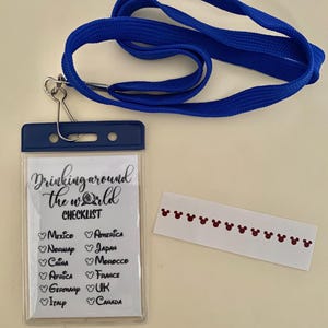 Disney Drinking Around the World Passport Lanyard