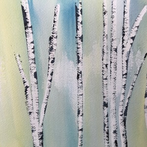 Birches in Blue and Yellow