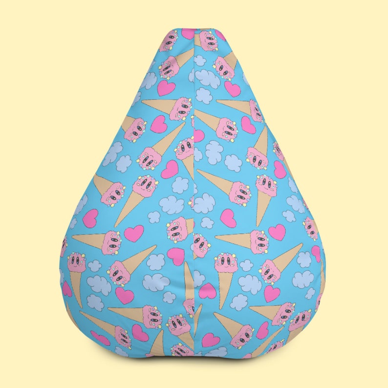 Kirby Ice Cream Kawaii Bean Bag Chair Cover Etsy