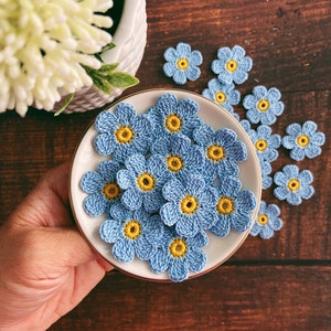 10 petites appliques de fleurs Forget me not, kit de journal de fournitures de scrapbooking, fabrication de cartes, décoration de mariage, emballage, travaux manuels d'art et d'artisanat, cadeau