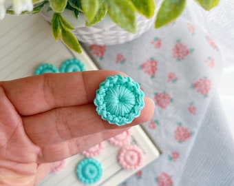 6 crochet handmade buttons; 22mm sewing buttons