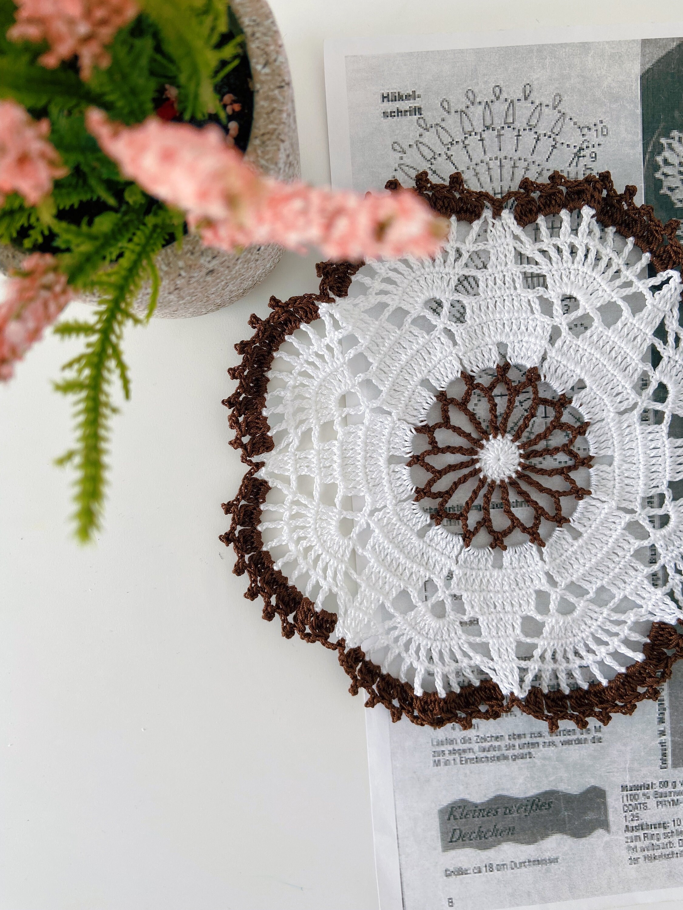 White Crocheted Round Doily, Lace Doily for Halloween/home Decor, Table ...