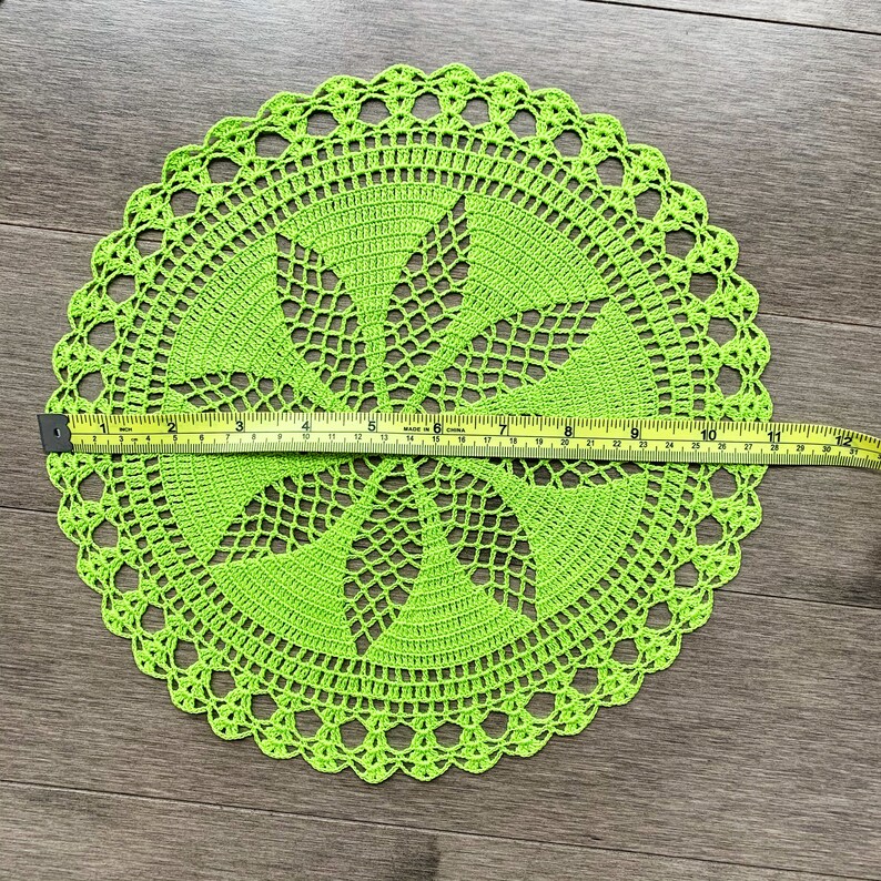 Lime/green crochet doily Handmade doily Crochet lace doily Etsy