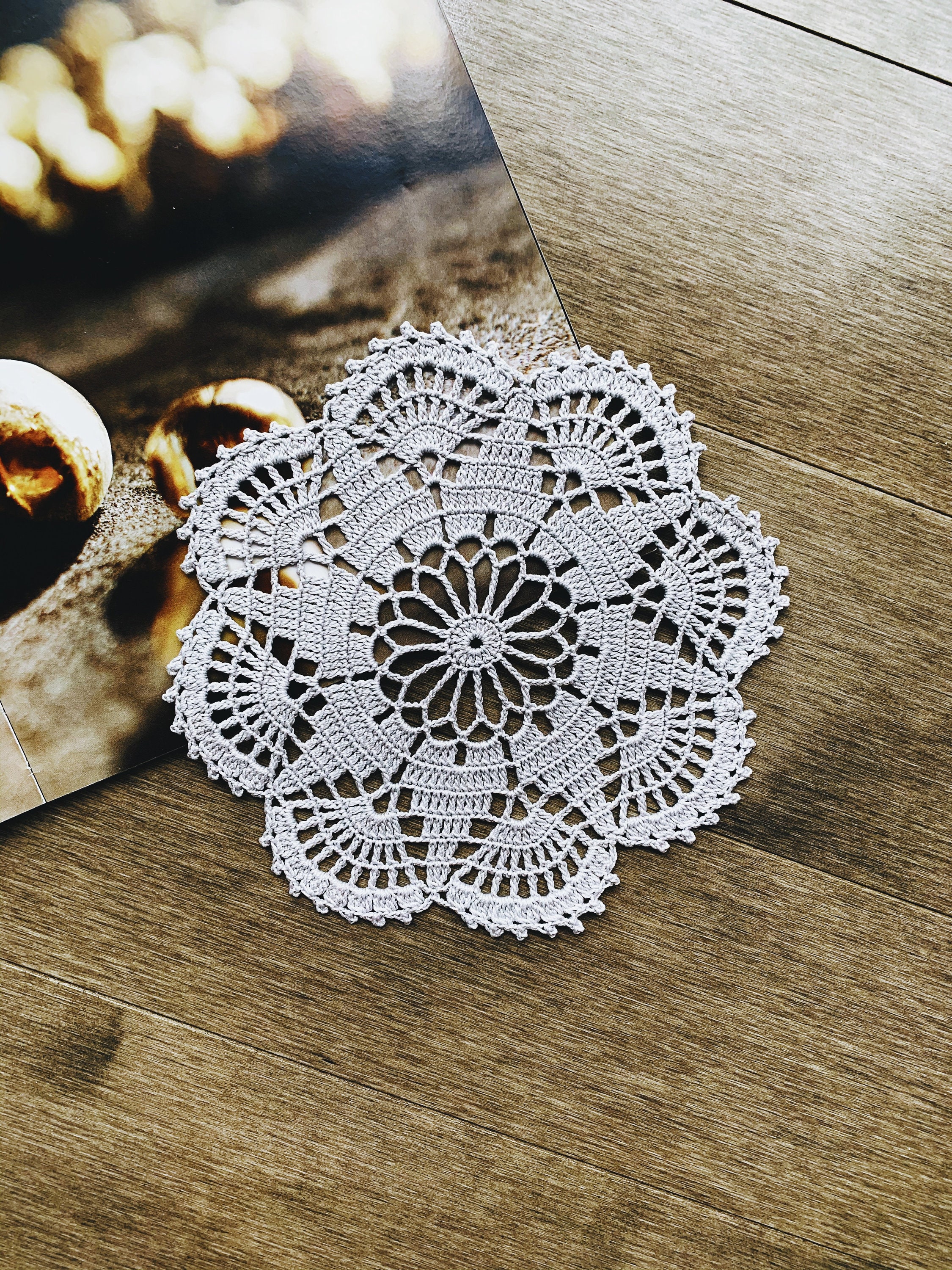 Silver Crocheted Round Doily, Lace Doily for Wedding/home Decor, Table ...
