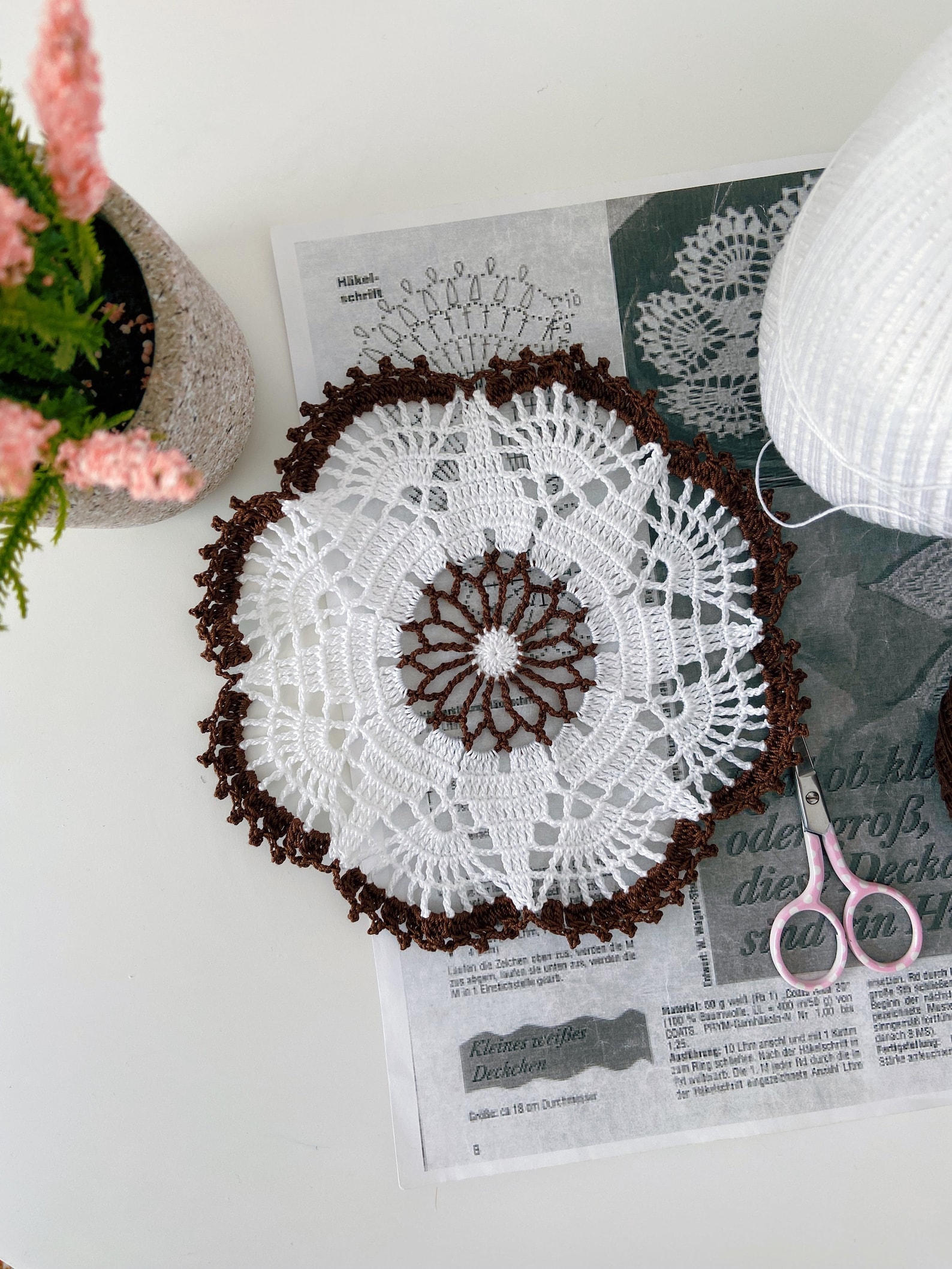 White Crocheted Round Doily, Lace Doily for Halloween/home Decor, Table ...