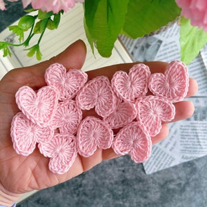 10 petites appliques en forme de coeur au crochet, ensemble de scrapbooking pour journal, kit de journal, fabrication de cartes, cadeau d'agenda, bricolage et travaux manuels, décoration de mariage