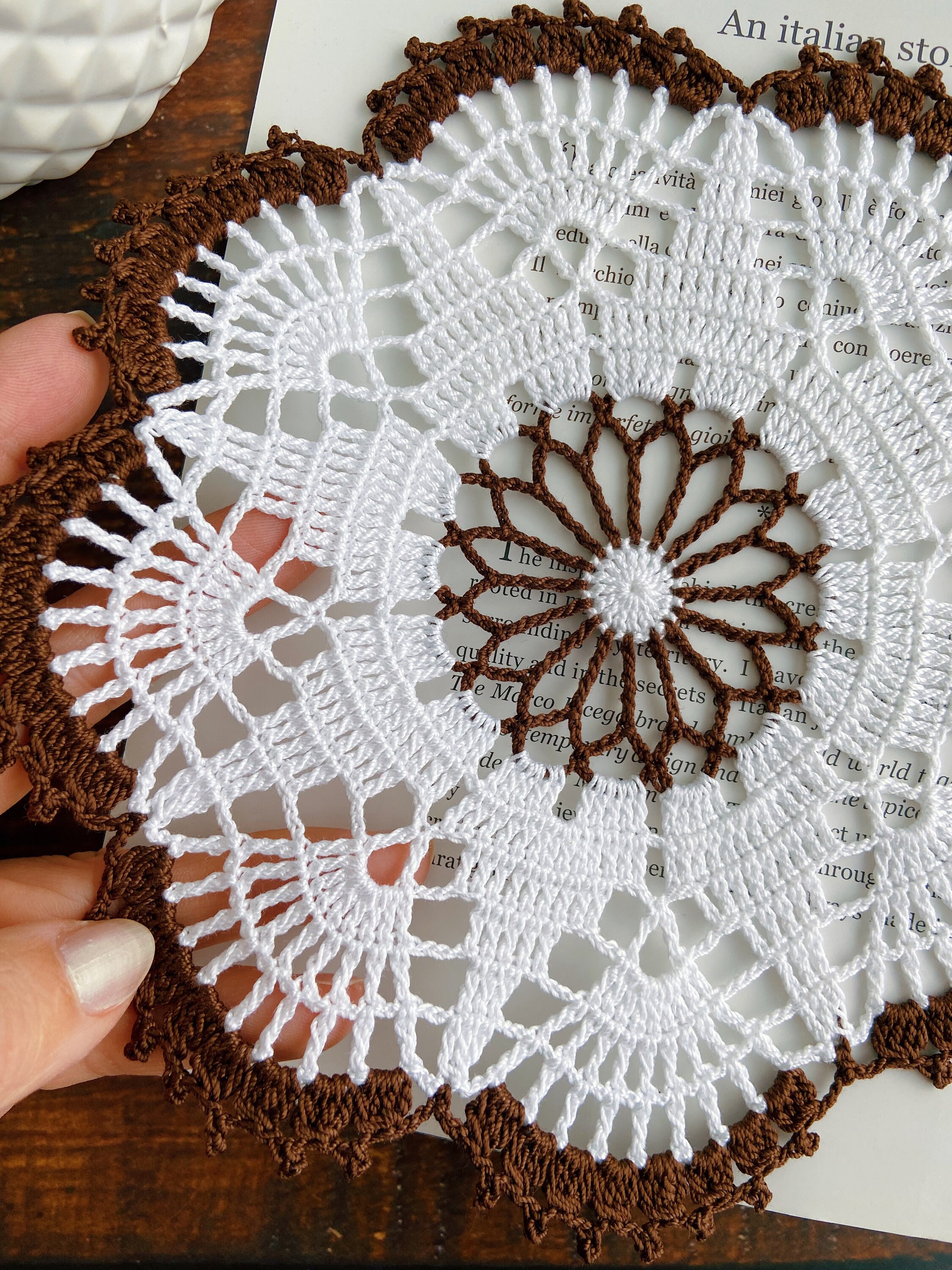 White Crocheted Round Doily, Lace Doily for Halloween/home Decor, Table ...