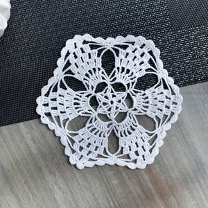 White crocheted round doily