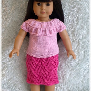 Ruched Top and Skirt (knitting pattern) - fits American Girl