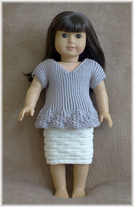 American Girl Ribbed Top and Skirt knitting pattern Etsy
