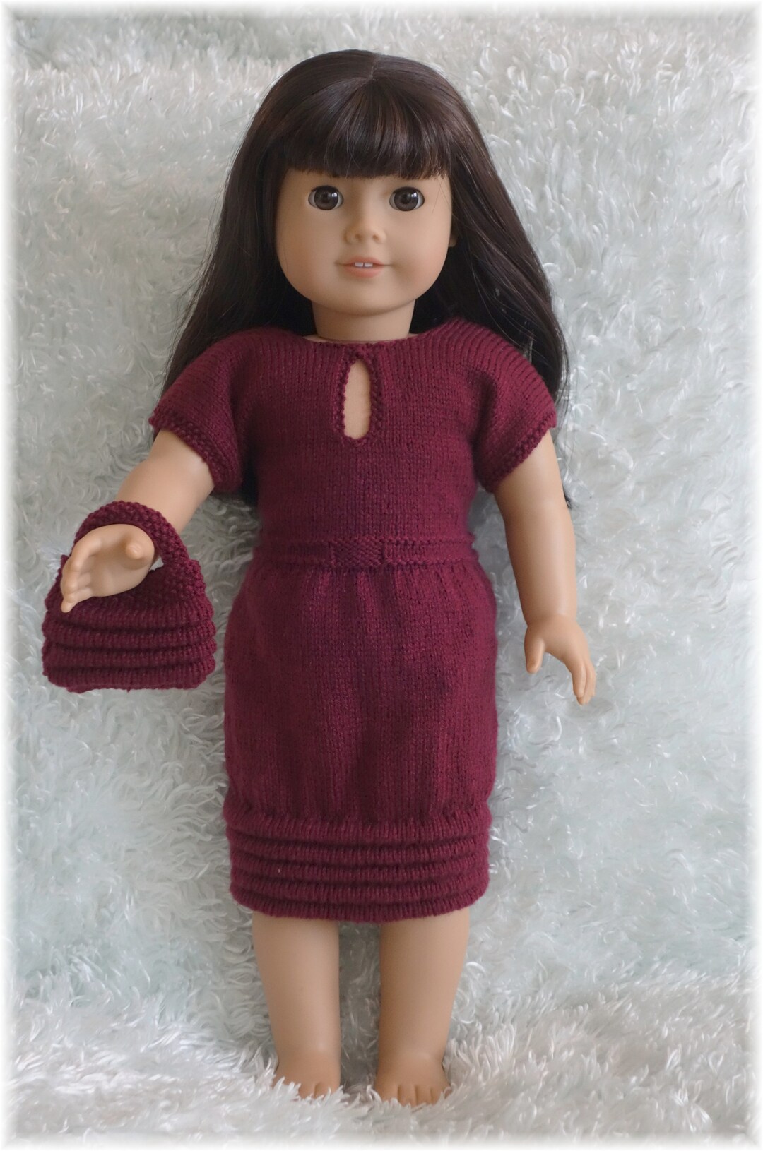 Ruffled Dress and Purse knitting Pattern Fits American Girl Etsy