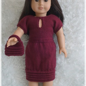 Rüschenkleid und Geldbörse (Strickmuster) - passt American Girl