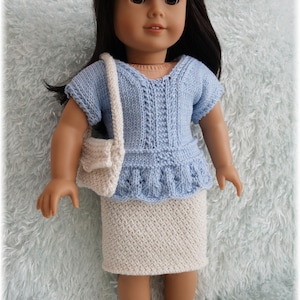 Top, Skirt and Purse (knitting pattern)  - fits American Girl