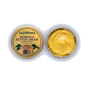Creme hidratante de manteiga de Moringa para cabelo e corpo, sem derivados de petróleo, 100g