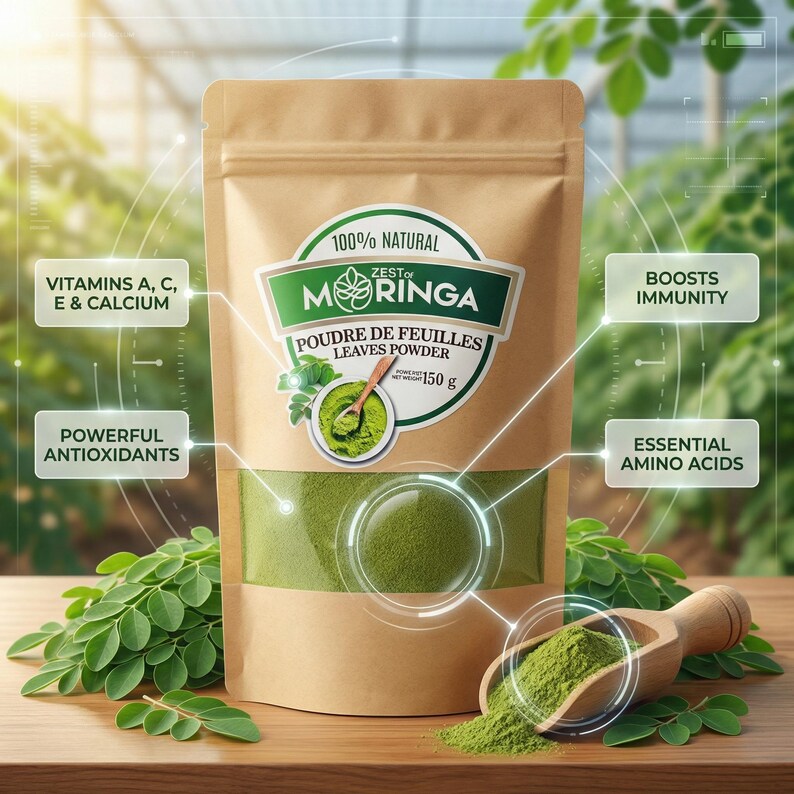 Organic Moringa Leaf Powder | Natural Superfood Supplement image 11