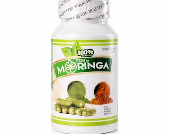 Moringa Oleifera Capsules, Organic Superfood Supplement, Daily Plant Nutrition, Natural Energy & Vitality Support