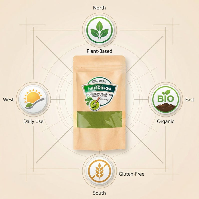 Organic Moringa Leaf Powder | Natural Superfood Supplement image 2