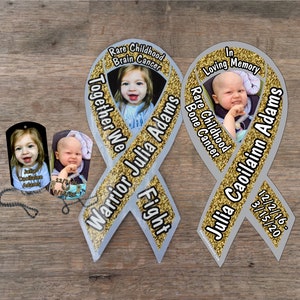 Julia Adams Cancer Fund awareness magnets and dog tags image 1