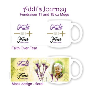 Addi's Journey cancer awareness fundraiser magnets, mugs, masks, dog tags image 6