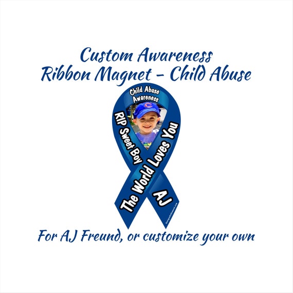 Personalized child abuse awareness ribbon magnet AJ Freund | Etsy