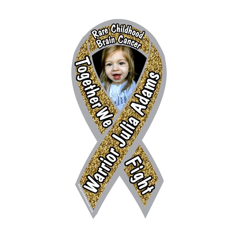 Julia Adams Cancer Fund awareness magnets and dog tags Julia Warrior magnet
