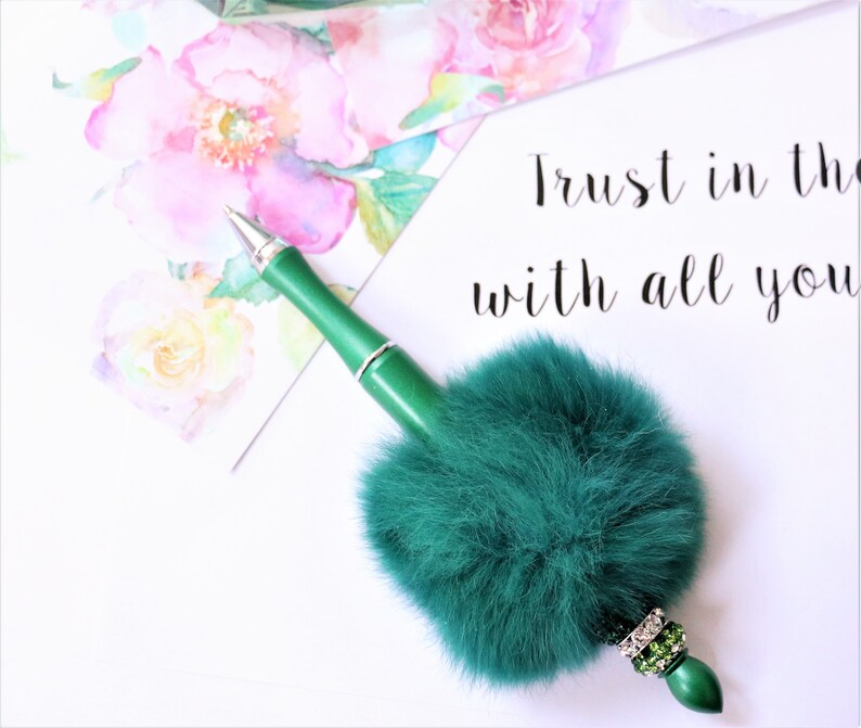 Fall Planner Pen Ink Pen NEW Item Pen Statement Pen 2020 Planners Crystal and Fur Embellished Pen Beaded Pen