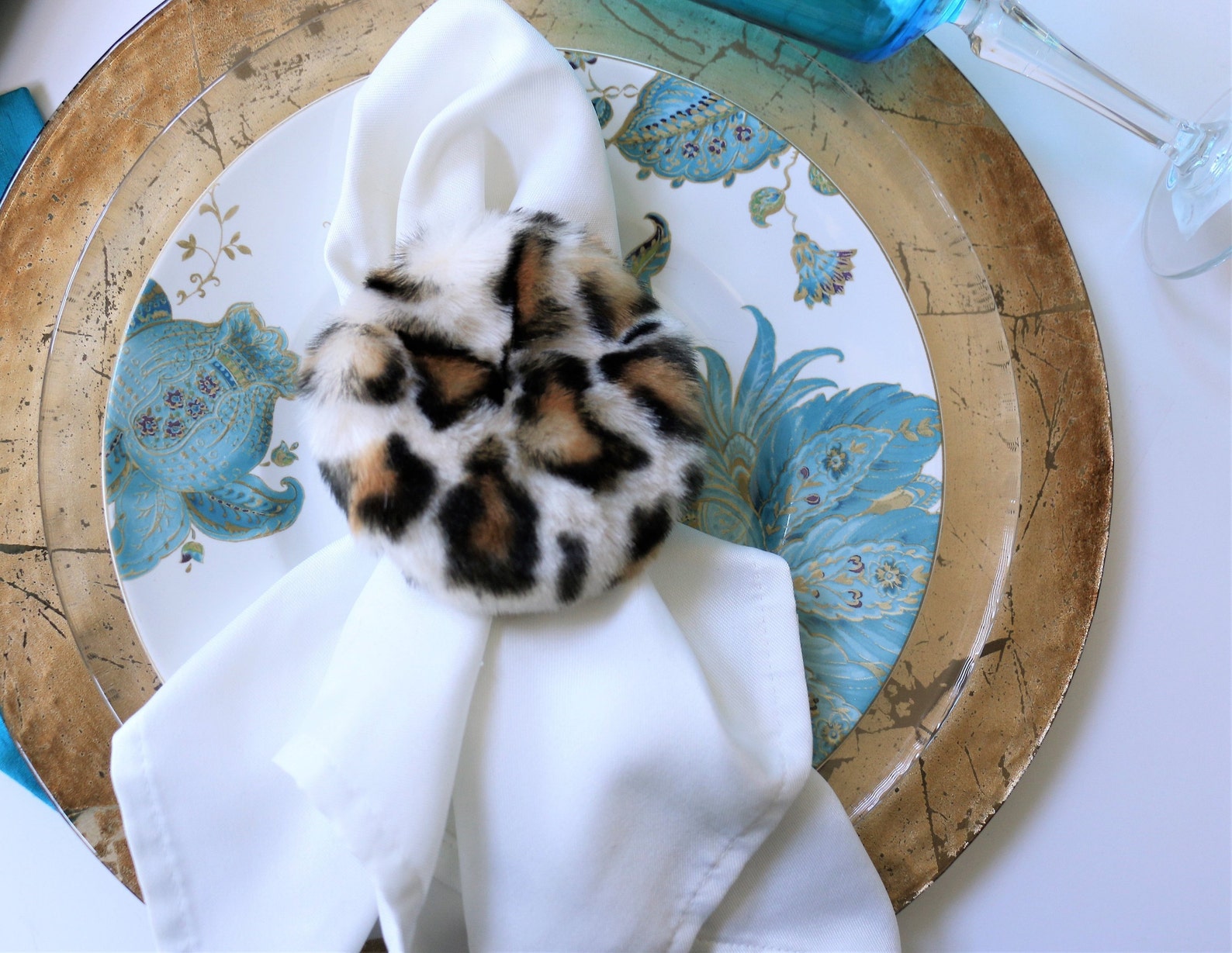 Napkin Rings Napkin Holders Fur Napkin Rings in Leopard Etsy