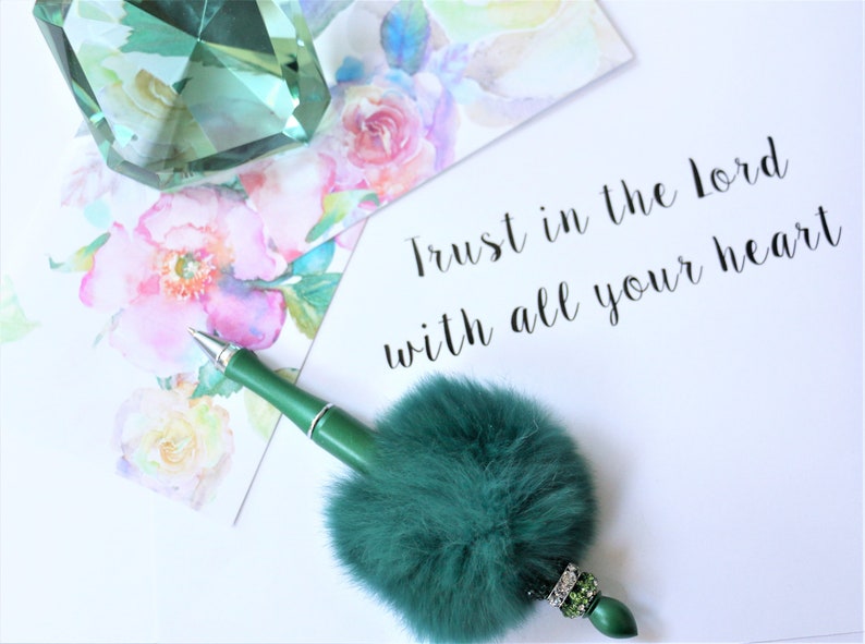 Fall Planner Pen Ink Pen NEW Item Pen Statement Pen 2020 Planners Crystal and Fur Embellished Pen Beaded Pen