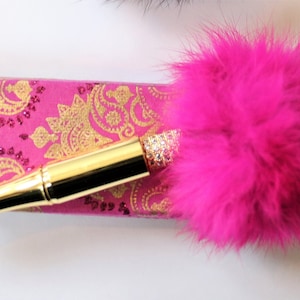 Stylo à pompons, stylo perlé, accessoires de bureau, agendas 2024, stylo tendance, stylo à encre, stylo orné de cristaux et de fourrure, nouvel article vient de paraître !