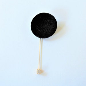 Lapel Pin, Boutonniere, Fur Lapel Pin, Black Mink Fur Pom Pom, Men&#39;s Lapel Pin, Boutonniere Pin, Groom, Groomsmen, Black Tie, NEW Design!