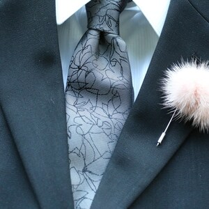 Lapel Pin, Boutonniere, Fur Lapel Pin, Mink Fur Pom Pom Pin, Boutonniere Pin, Groom, Groomsmen, Black Tie, NEW Design!