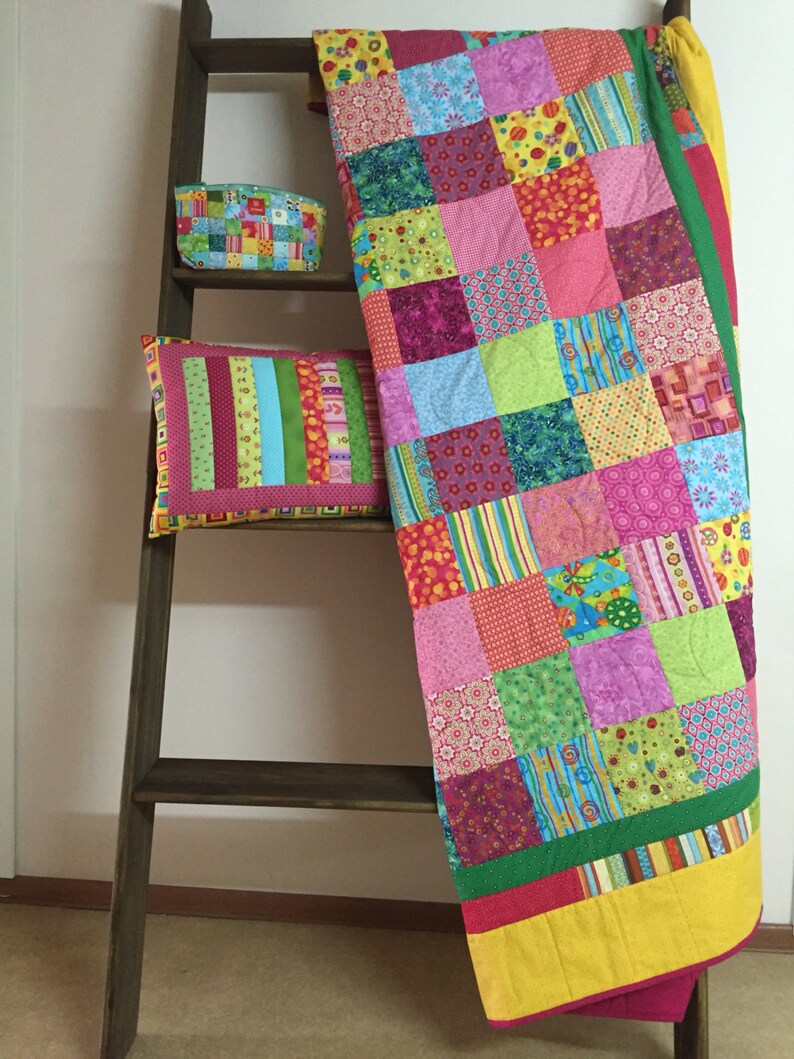 Set of 3 iteams Handmade Single Patchwork Quilt blanket Etsy