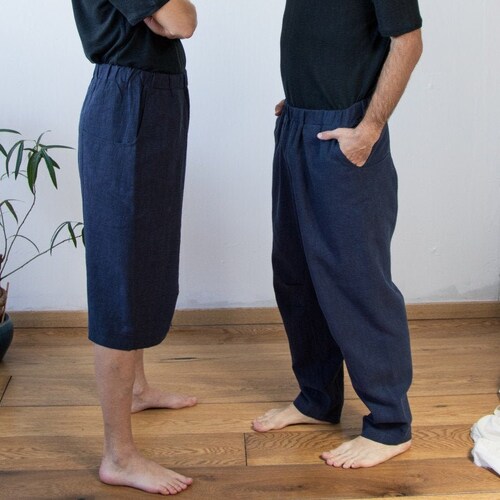 Comfy Wide Leg Pants with Elastic Waist, Casual Street Fashion Bermuda shops Short Pants, Unisex Baggy Pants Sustainable Eco Friendly Clothes