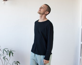 Hemp shirt | organic unisex long sleeve | comfy hemp t-shirt | eco-friendly clothing by Haptic Path