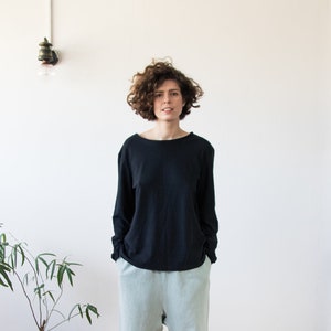 オーガニック ユニセックス 長袖 快適 ヘンプ T シャツ、ボヘミアン トレンディ クロージング オーガニック コットン ヘンプ トップス、持続可能なストリート ヘンプ クロージング