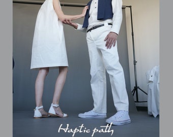 Off-white groom trousers MAESTRO | Custom made designer's mens wear | Organic cotton pants | eco-friendly hemp clothing by Haptic Path