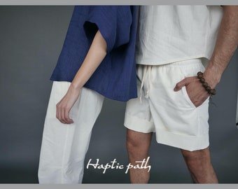 Hemp Yoga Shorts for Men, Everyday Organic Cotton Activewear Shorts, Off White, Navy Blue, Black Workout Shorts, Sustainable Clothing