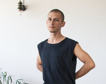 Hemp tank top | organic unisex shirt | eco-friendly clothing by Haptic path