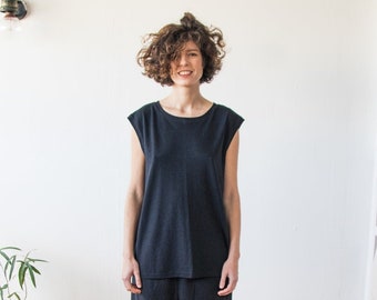 Organic tank top |  unisex hemp shirt | sustainable clothing by Haptic path
