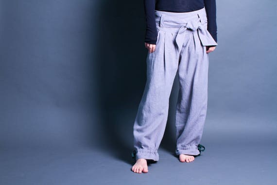 Belt Hemp Loose Pants Ecofriendly 