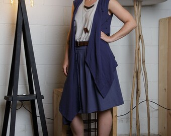 Transformer layering top | Unique designers hemp shirt |  Asymmetrical sleeveless top