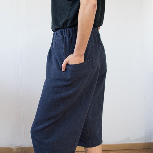 Comfy Wide Leg Pants with Elastic Waist, Casual Street Fashion Bermuda shops Short Pants, Unisex Baggy Pants Sustainable Eco Friendly Clothes