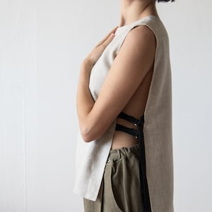 Sleeveless Linen tank top | Reversible summer tunic | Ethical clothing by Haptic Path