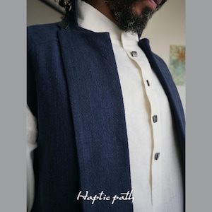 CUSTOM Groom Vest Wedding Clothing, Formal Event Outfit for Men Organic Hemp Vest with Pockets, Cool Ethical Party Clothing