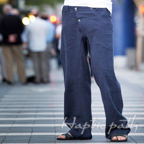 Loose hemp pants | Etsy