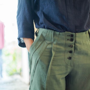 Custom made high waisted balloon pants | loose comfortable trousers by Haptic path