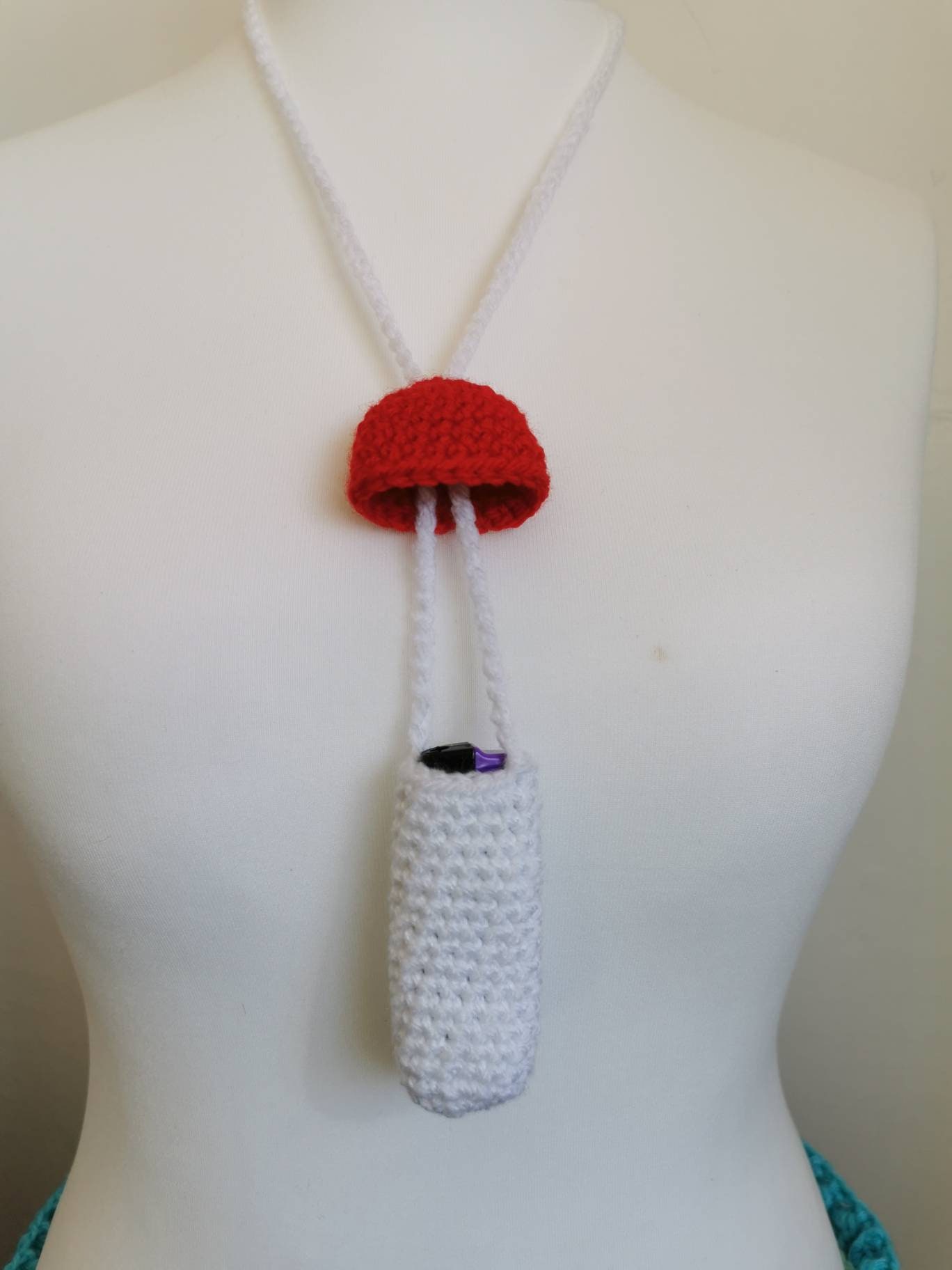 Crochet mushroom Lighter Lanyard Lighter Holder Stash Etsy
