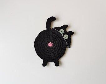 Cat Butt Coasters, Fun Cat Coaster, Cat Bum Coaster, Novelty Gift, Cat Table Mat, Mothers day gift, Birthday Gift, Cat Lover Gift, Mug Rug