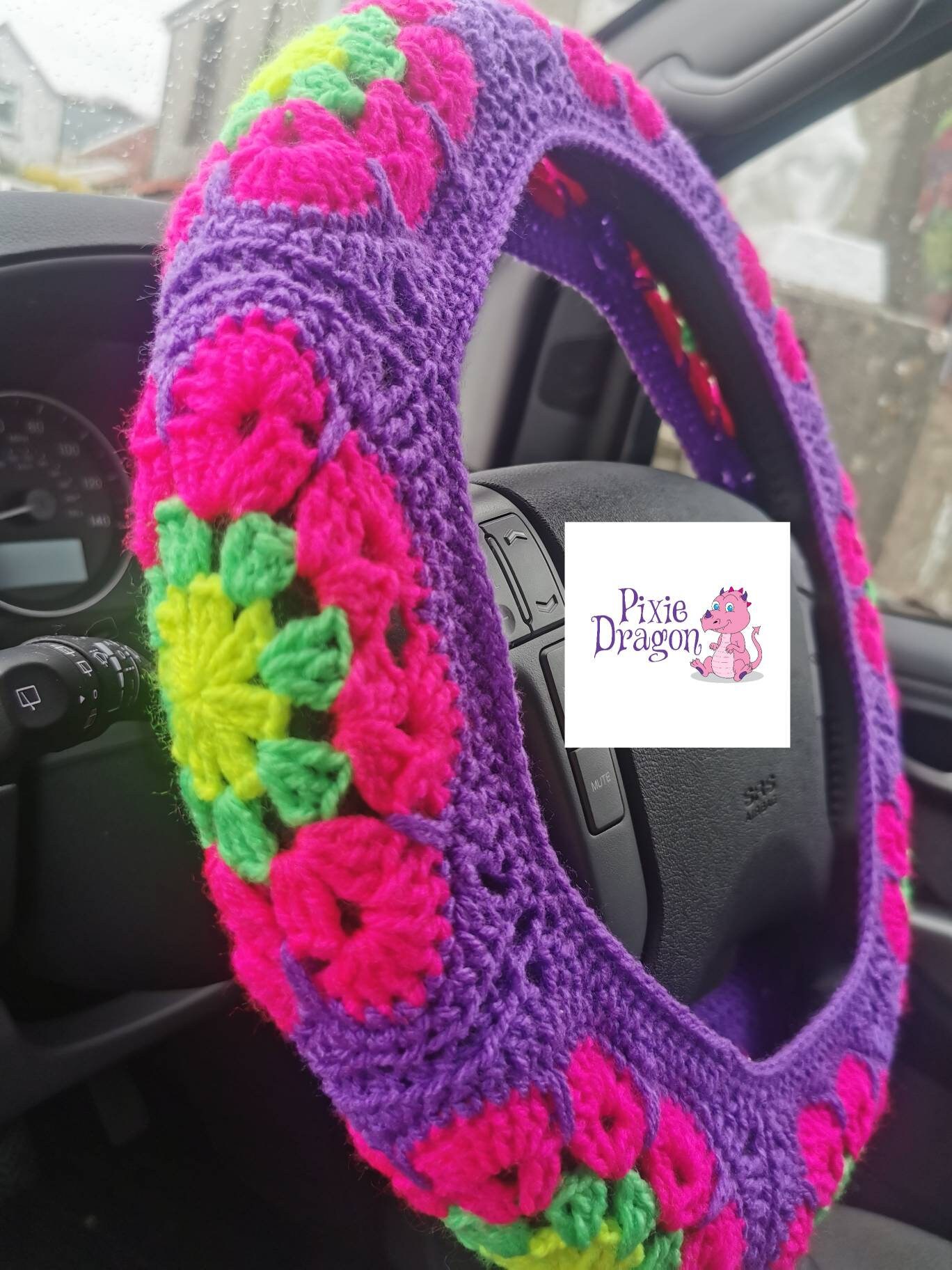 Steering Wheel Cover Crochet Steering Wheel Cover Car Etsy